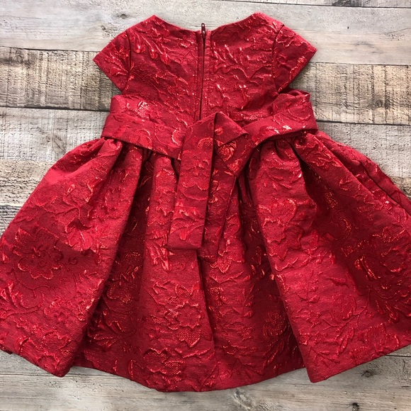 Red Rare Editions Knee Length Formal A-Line Baby Dress Size 18 mos (months) - Picture 7 of 11